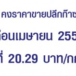 กบง. คงราคาขายปลีกก๊าซ LPG เดือนเมษายน 2559 ที่ 20.29 บาท/กก.