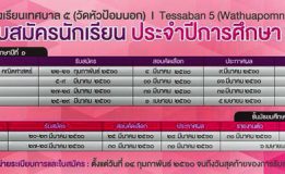 โรงเรียนเทศบาล 5 (วัดหัวป้อมนอก) รับสมัครนักเรียนประจำปีการศึกษา 2560