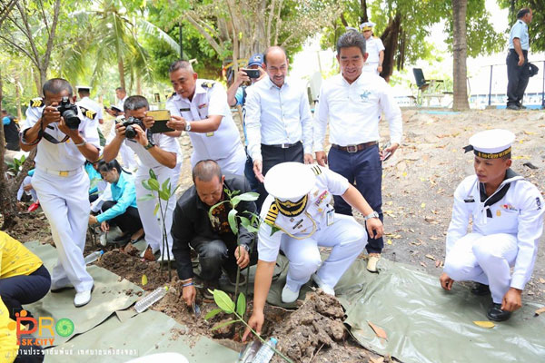 ทัพเรือภาคที่ 2 ร่วมกับหน่วยงานราชการและประชาชนจัดกิจกรรมปลูกป่าชายเลนเฉลิมพระเกียรติฯ