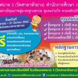 โรงเรียนเทศบาล 3 (วัดศาลาหัวยาง) รับสมัครนักเรียนประจำปีการศึกษา 2562