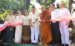 พิธีวางศิลาฤกษ์สร้างหอฉันและโรงครัว ศาลา”อุดมสมบูรณ์”  วัดถ้ำผาแด่น