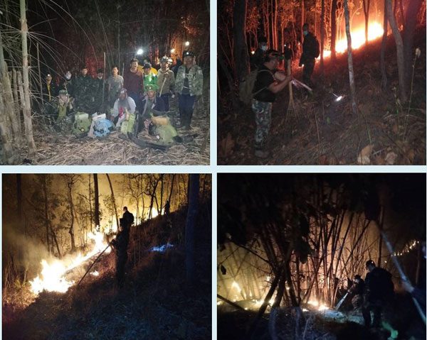 ศูนย์บรรเทาสาธารณภัยกองทัพบกทำการดับไฟป่า