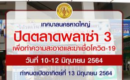 ปิดตลาดพลาซ่า 3 สาเหตุจากโควิด – 19