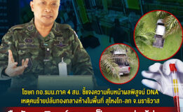 คืบหน้าผลพิสูจน์ DNA เหตุคนร้ายปล้นทองกลางห้างในพื้นที่ สุไหงโก-ลก จ.นราธิวาส ยืนยันผลพิสูจน์ DNA เป็นของกลุ่มผู้ก่อเหตุ ไม่ใช่การกระทำของเจ้าหน้าที่รัฐ ตามที่บางกลุ่มกล่าวอ้าง