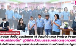มรภ.สงขลา จับมือ ธ.ออมสิน ภาค 18 เปิดเวทีนำเสนอ Project Proposal “ยุวพัฒน์รักษ์ถิ่น” ชูวิถีศิลปวัฒนธรรมหนังตะลุงควนเนียง ผลงาน นศ. คณะมนุษยศาสตร์ฯ ต่อยอดศิลปะการแสดงพื้นบ้านภาคใต้ สร้างรายได้กลับคืนสู่ชุมชน