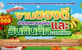  เทศบาลตำบลบางเหรียง “ งานของดีอำเภอควนเนียง และวันกินผัก” ชูจุดแข็งแหล่งปลูกผักปลอดภัยจากสารพิษที่ใหญ่ที่สุดในสงขลา 6-12 พฤษภาคม 2569นี้